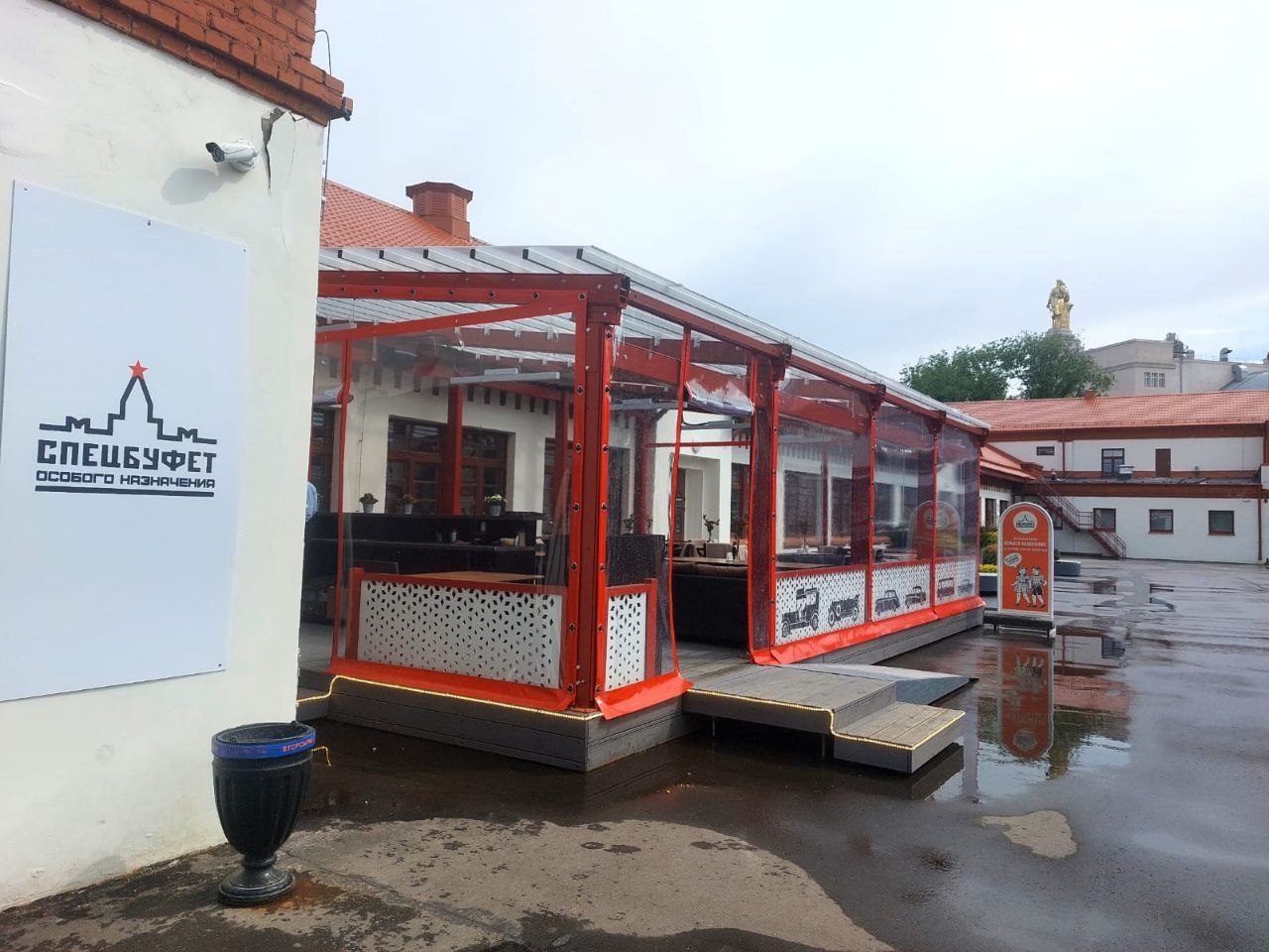 ПВХ шторы для летней террасы кафе в Рязановском